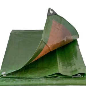 220gsm heavy duty waterproof green and brown tarpaulin