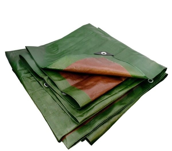 220gsm heavy duty waterproof green and brown tarpaulin - Image 3