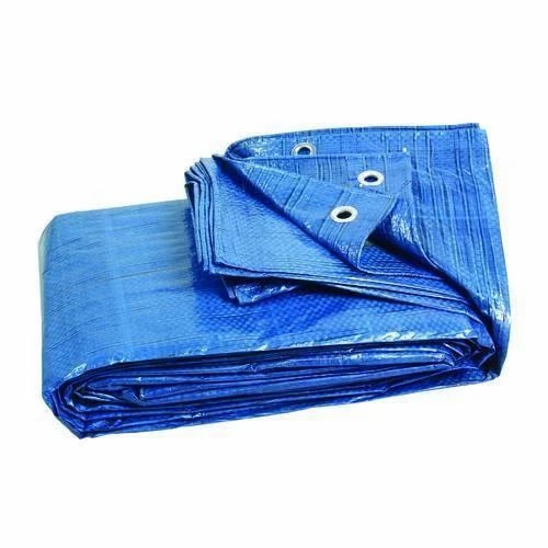 Heavy Duty 220gsm Waterproof Tarpaulin Sheet Blue - Image 2
